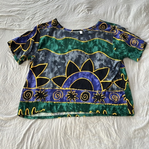 Vintage 100% Cotton Made in Thailand Two Piece Wrap Skirt & Top Set - Picture 4 of 7